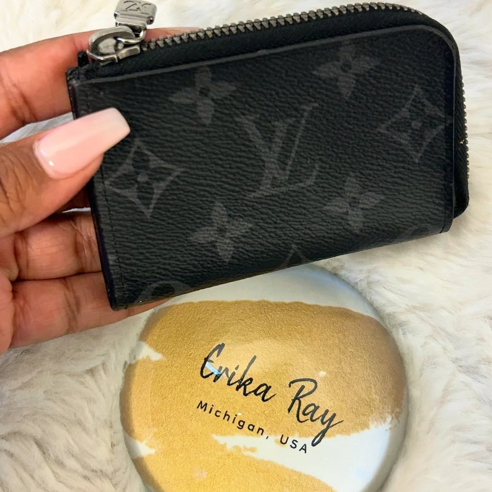 Louis Vuitton Black Eclipse Monogram Coin Purse‎